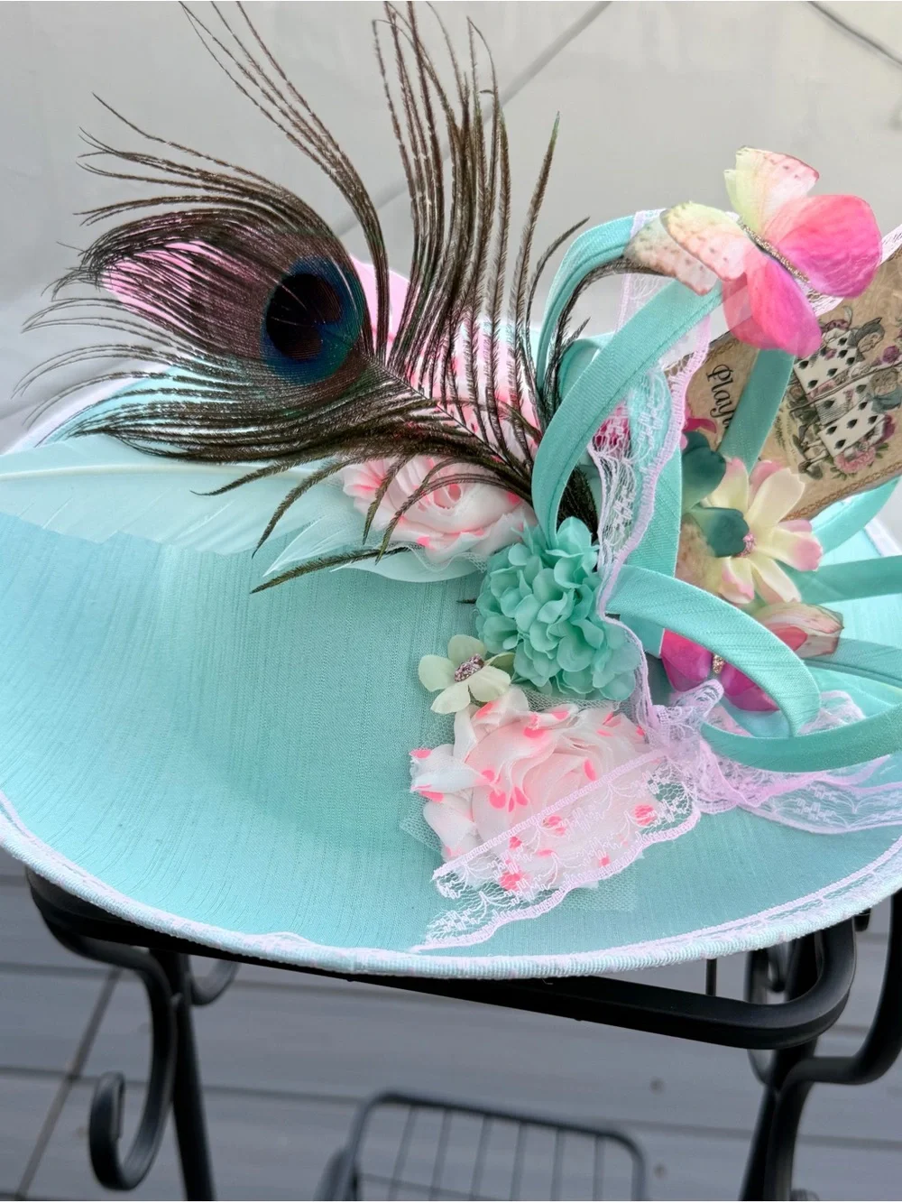 Aqua Feathered Fascinator Hat for Women - Elegant Event Headpiece